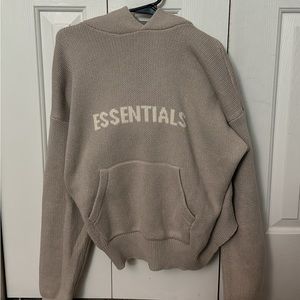 FOG ESSENTIALS OATMEAL KNIT HOODIE